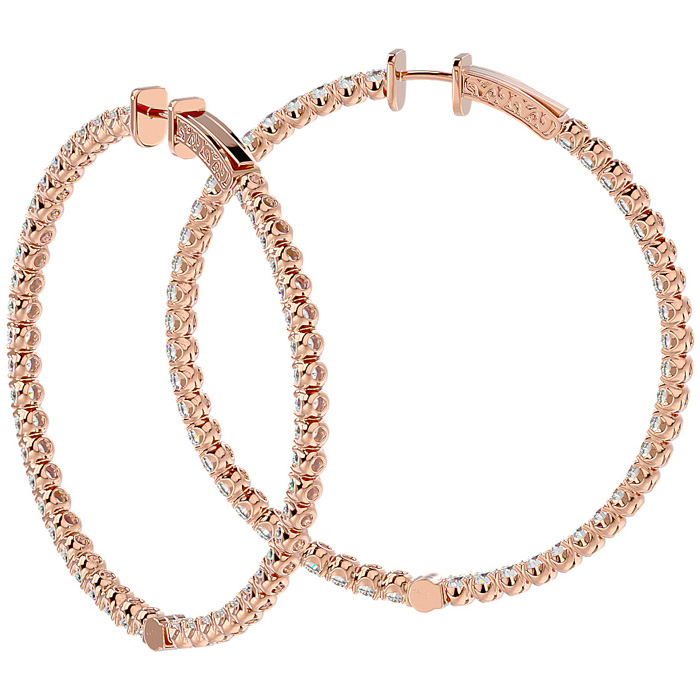 7 3/4 Carat Diamond Hoop Earrings in 14K Rose Gold (20 g), 2 Inches (G-H Color, SI1-SI2) by SuperJeweler
