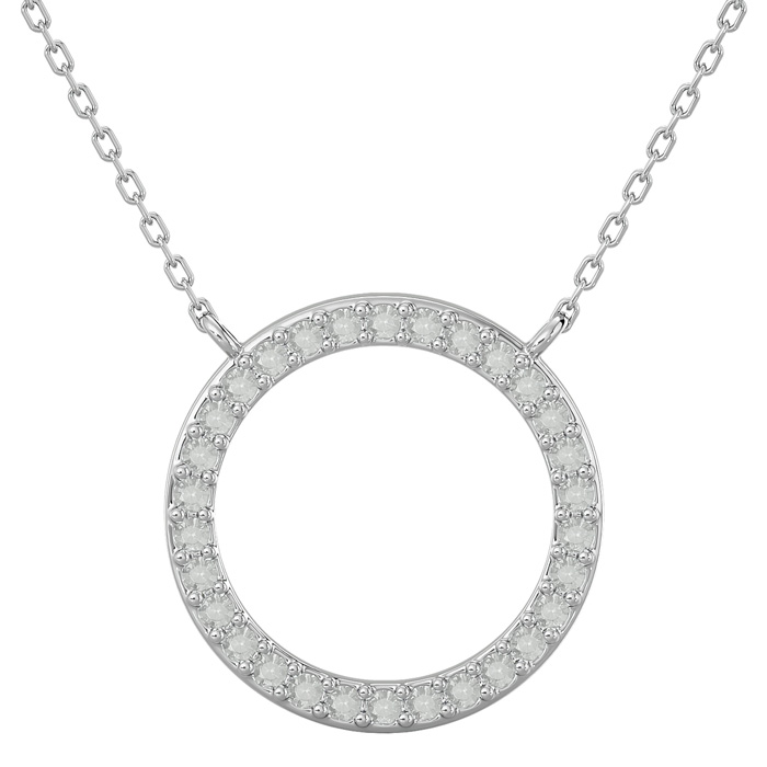 1/4 Carat Diamond Circle Necklace w/ Free Chain, 18 Inches (, I1-I2) by SuperJeweler