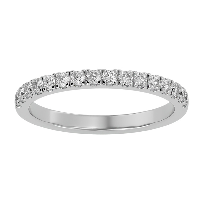 1/3 Carat Moissanite Wedding Band in 14K White Gold (2.20 g), E/F Color, Size 4 by SuperJeweler