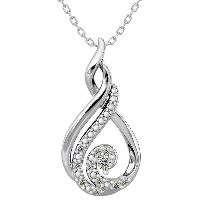 11 Fiery Diamond Shimmering Stars Necklace w/ Free Chain, 18 Inches,  by SuperJeweler