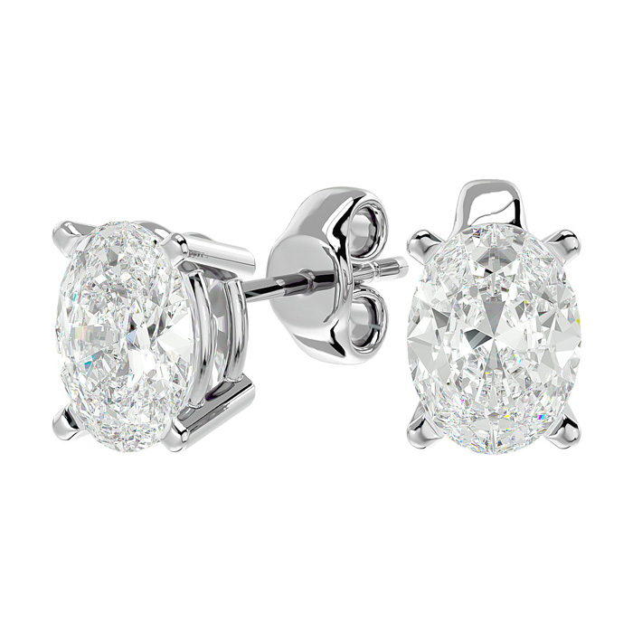 2 carat deals oval diamond earrings