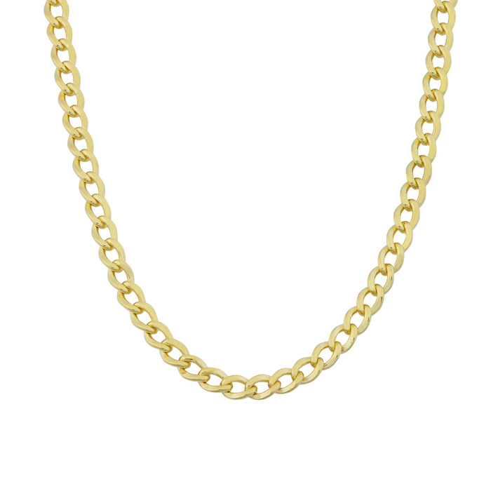 3.3mm Curb Link Chain Necklace, 20 Inches, Yellow Gold (7.80 g) by SuperJeweler