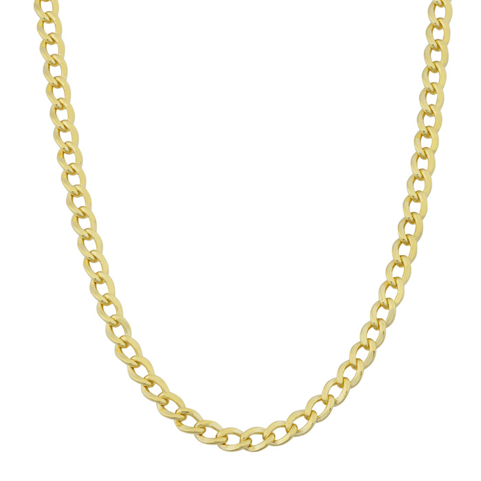 3.3mm Curb Link Chain Necklace, 30 Inches, Yellow Gold (11.20 g) by SuperJeweler