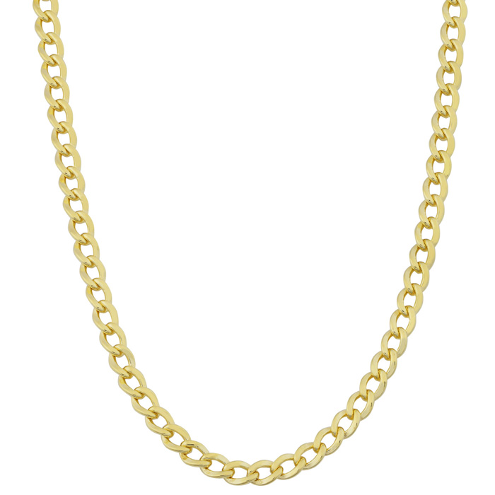3.3mm Curb Link Chain Necklace, 36 Inches, Yellow Gold (13.70 g) by SuperJeweler
