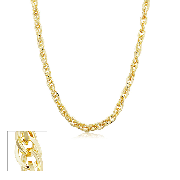 5.2mm Double Cable Link Chain Necklace, 18 Inches, Yellow Gold (16.60 g) by SuperJeweler