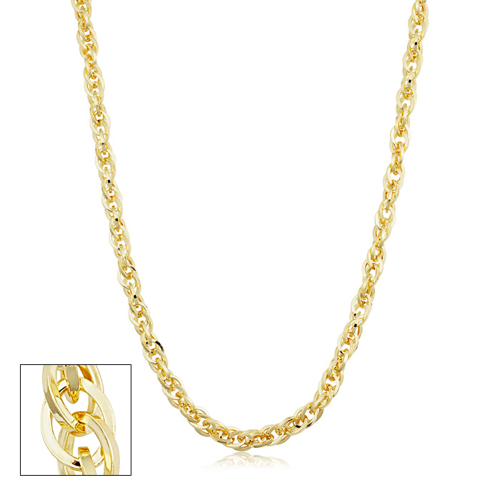 5.2mm Double Cable Link Chain Necklace, 30 Inches, Yellow Gold (27.40 g) by SuperJeweler