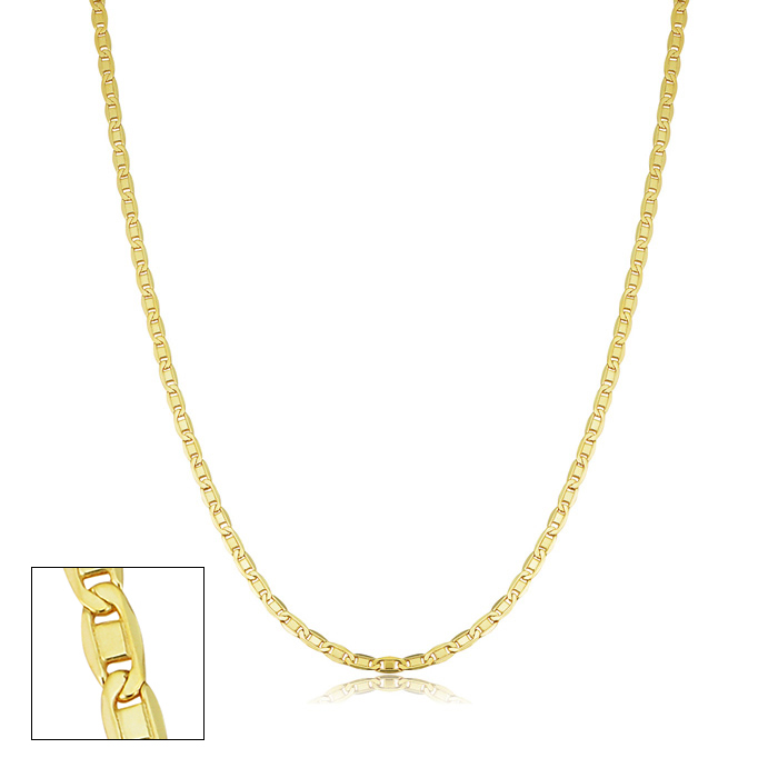 2.1mm Valentino Link Chain Necklace, 20 Inches, Yellow Gold (3.80 g) by SuperJeweler