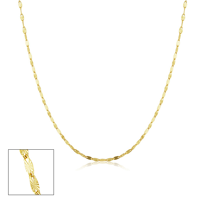 1.5mm Star Flat Link Chain Necklace, 16 Inches, Yellow Gold (0.90 g) by SuperJeweler