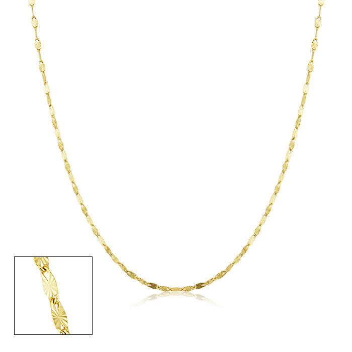 1.5mm Star Flat Link Chain Necklace, 18 Inches, Yellow Gold (1 gram) by SuperJeweler