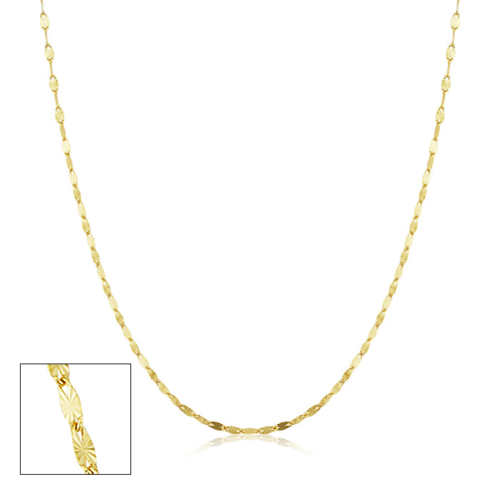 1.5mm Star Flat Link Chain Necklace, 20 Inches, Yellow Gold (1.10 g) by SuperJeweler