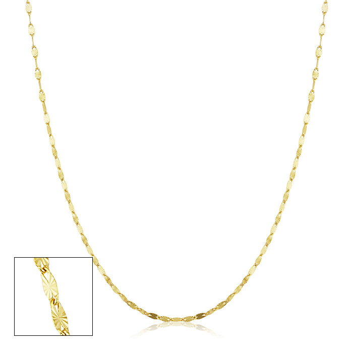 1.5mm Star Flat Link Chain Necklace, 24 Inches, Yellow Gold (1.20 g) by SuperJeweler