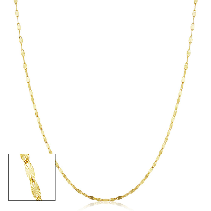 1.5mm Star Flat Link Chain Necklace, 30 Inches, Yellow Gold (1.45 g) by SuperJeweler