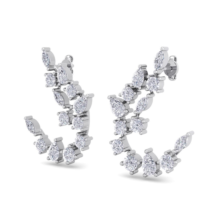 3 Carat Fancy Diamond Drop Earrings in 14K White Gold (5.80 g) (1 Color  SI1-SI2) by SuperJeweler