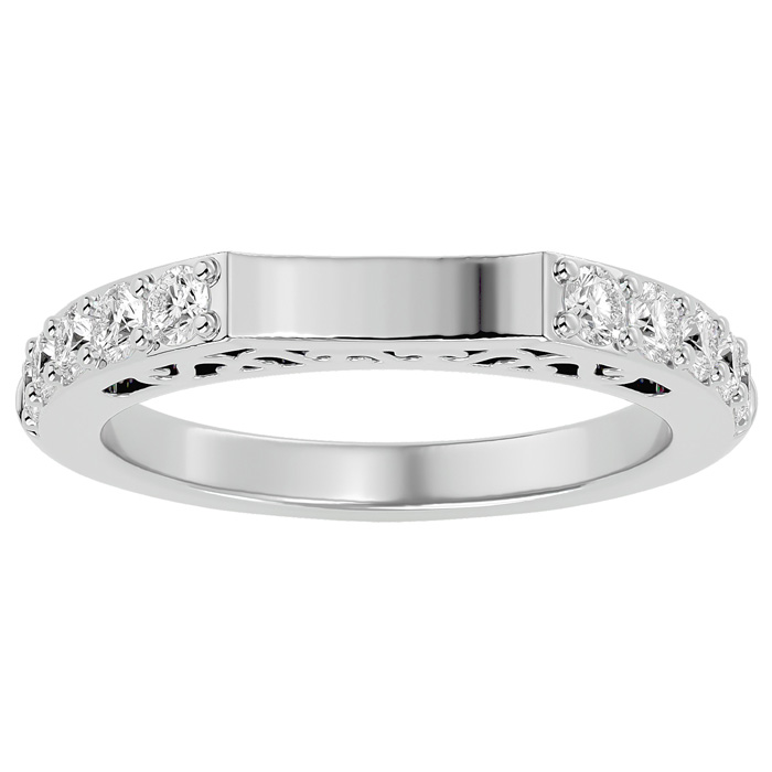 1/2 Carat Diamond Wedding Band in 14K White Gold (4.70 g) (, SI2-I1), Size 4 by SuperJeweler