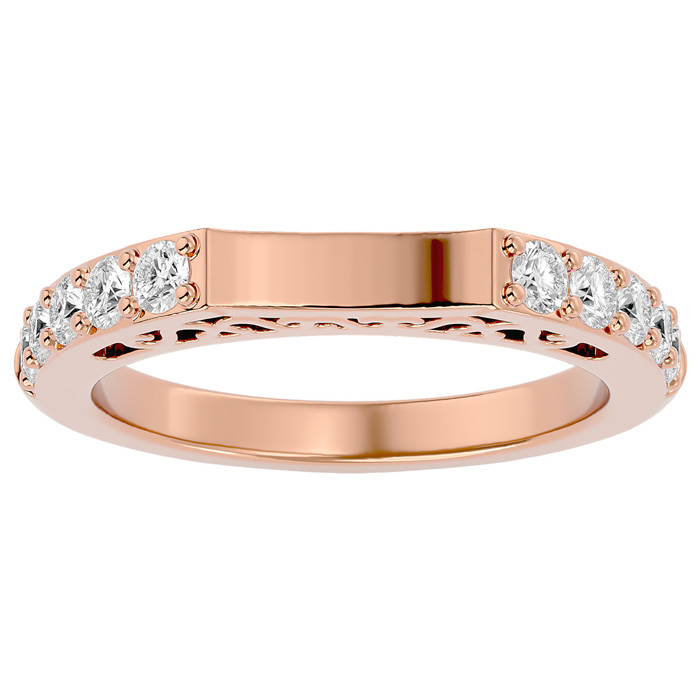 1/2 Carat Diamond Wedding Band in 14K Rose Gold (4.70 g) (, SI2-I1), Size 4 by SuperJeweler