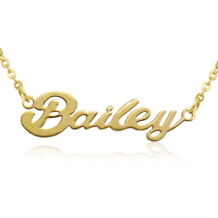 Bailey Nameplate Necklace in Gold, 16 Inch Chain by SuperJeweler