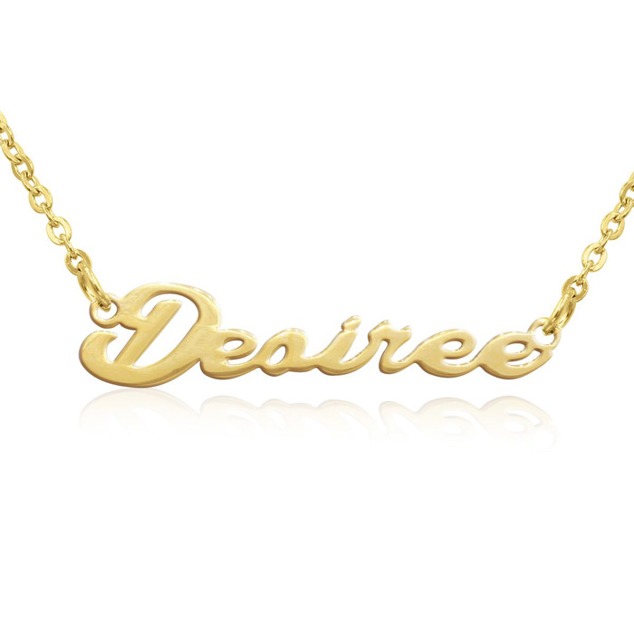 Desiree Nameplate Necklace in Gold, 16 Inch Chain by SuperJeweler