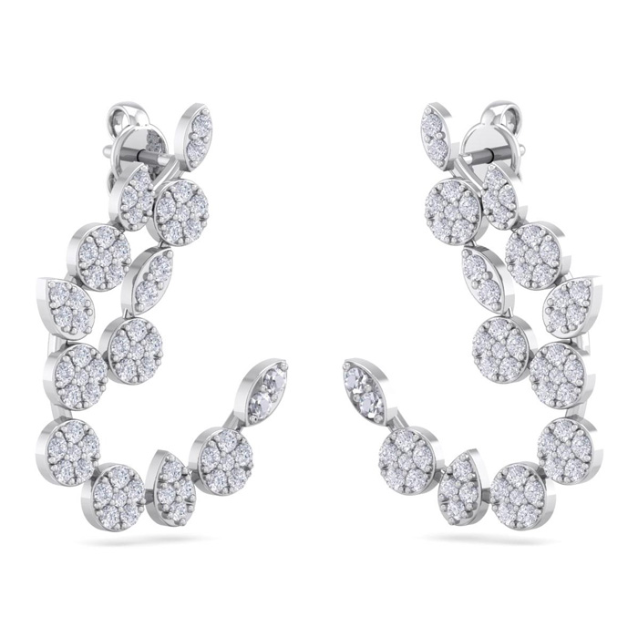 1.25 Carat Pave Diamond Fancy Drop Earrings in 14K White Gold (4 g) (, SI2-I1) by SuperJeweler