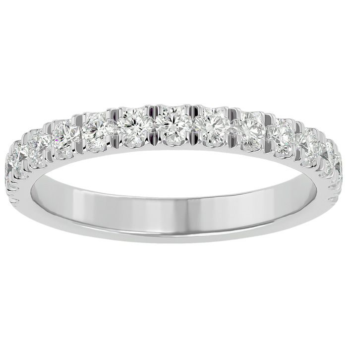1/4 Carat Moissanite Wedding Band in 14K White Gold (2.20 g), E/F Color, Size 4 by SuperJeweler