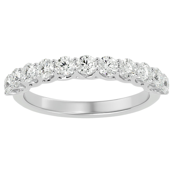 3/4 Carat Moissanite Wedding Band in 14K White Gold (2 g), E/F Color, Size 4 by SuperJeweler