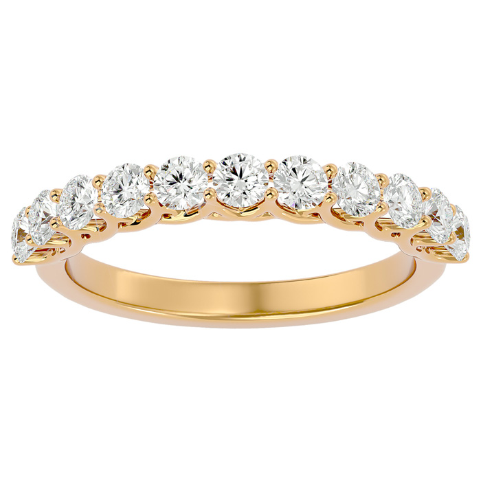 3/4 Carat Moissanite Wedding Band in 14K Yellow Gold (2 g), E/F Color, Size 4 by SuperJeweler