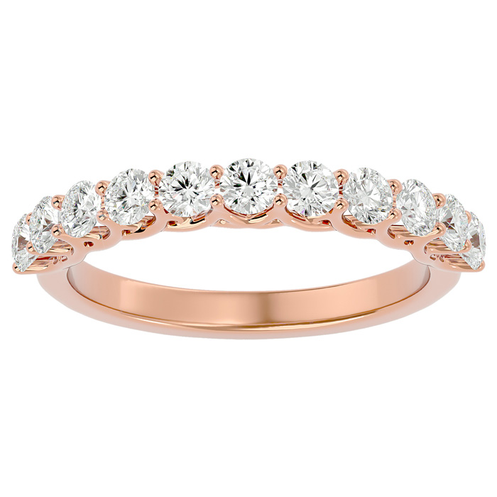 3/4 Carat Moissanite Wedding Band in 14K Rose Gold (2 g), E/F Color, Size 4 by SuperJeweler