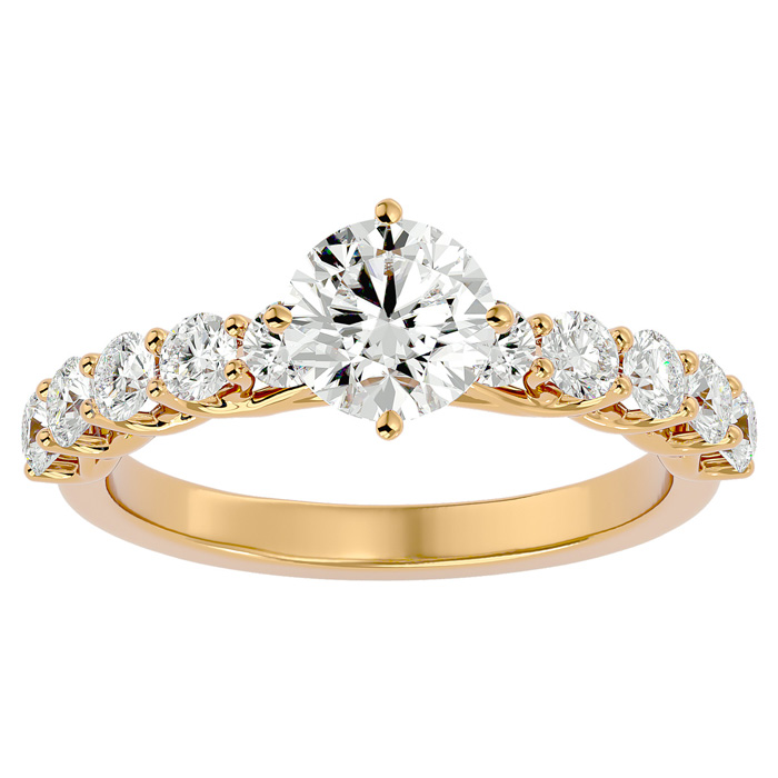 1 3/4 Carat Moissanite Engagement Ring in 14K Yellow Gold (4 g), E/F Color, Size 4 by SuperJeweler