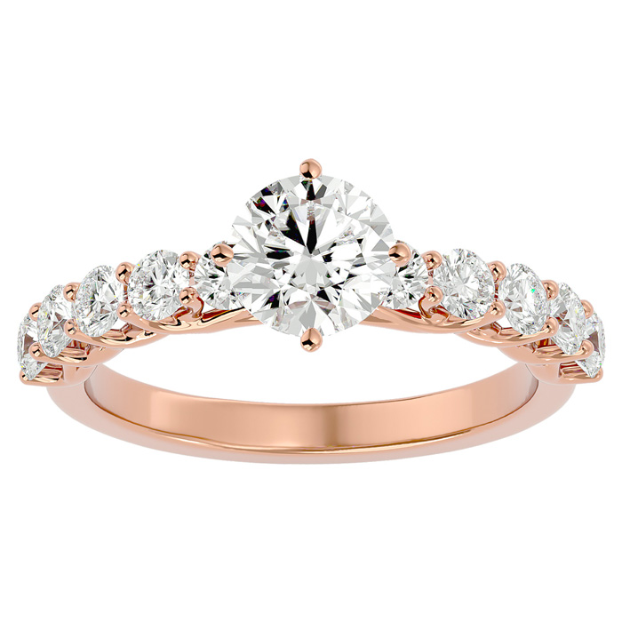 1 3/4 Carat Moissanite Engagement Ring in 14K Rose Gold (4 g), E/F Color, Size 4 by SuperJeweler