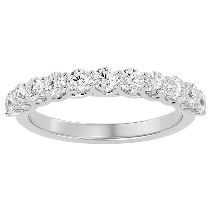 3/4 Carat Diamond Wedding Band in 14K White Gold (2 g) (, SI2-I1), Size 4 by SuperJeweler