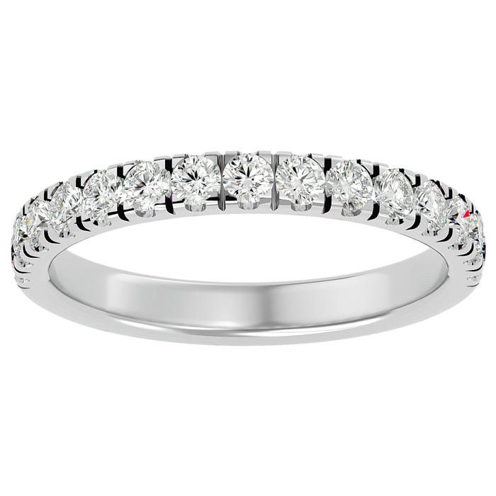 1/2 Carat Moissanite Wedding Band in 14K White Gold (2 g), E/F Color, Size 4 by SuperJeweler