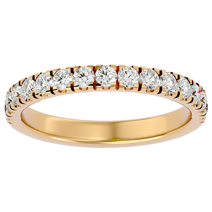 1/2 Carat Moissanite Wedding Band in 14K Yellow Gold (2 g), E/F Color, Size 4 by SuperJeweler