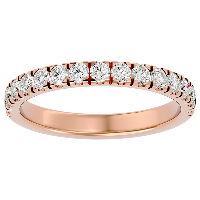 1/2 Carat Moissanite Wedding Band in 14K Rose Gold (2 g), E/F Color, Size 4 by SuperJeweler