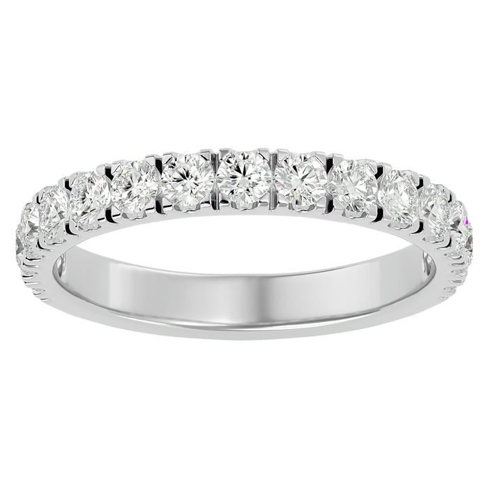 1 Carat Moissanite Wedding Band in 14K White Gold (3 g), E/F Color, Size 4 by SuperJeweler