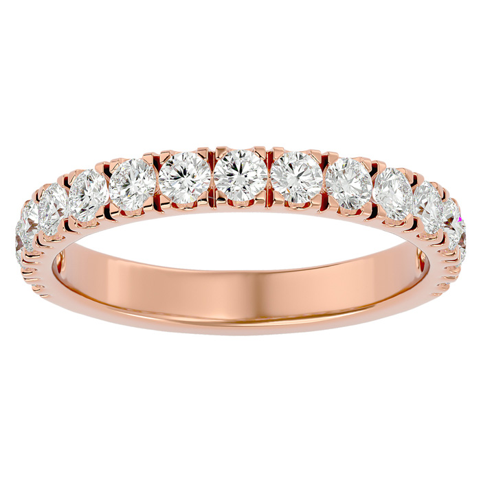 1 Carat Moissanite Wedding Band in 14K Rose Gold (3 g), E/F Color, Size 4 by SuperJeweler