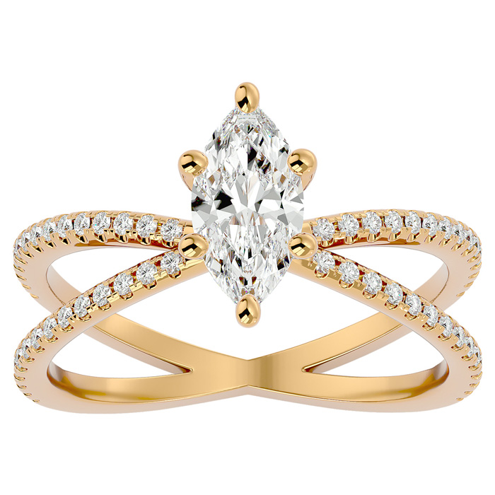 1.25 Carat Marquise Shape Diamond Engagement Ring in 14K Yellow G