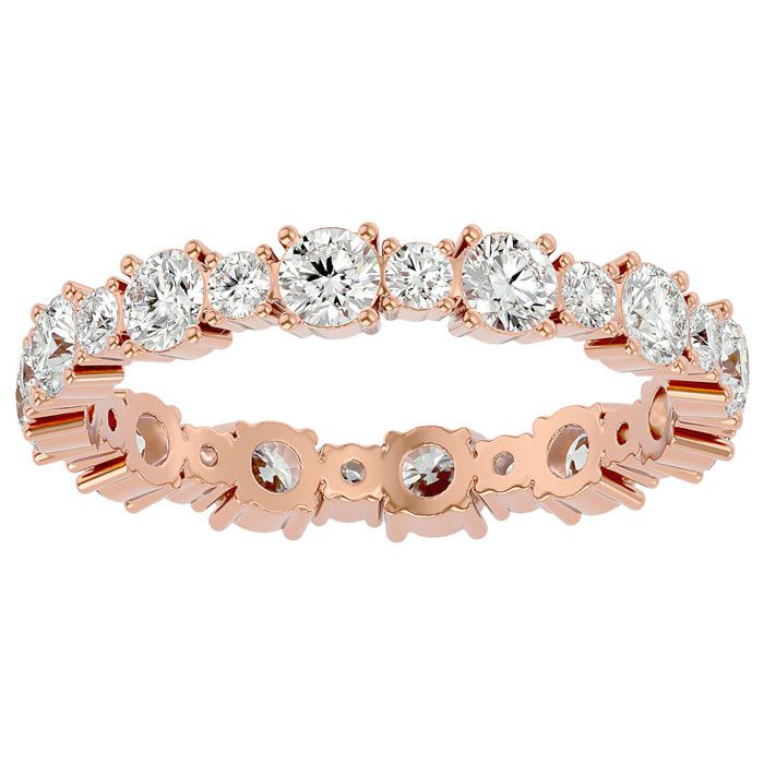 14K Rose Gold (2.20 g) 1.5 Carat Moissanite Eternity Band, E/F Color, Size 4 by SuperJeweler