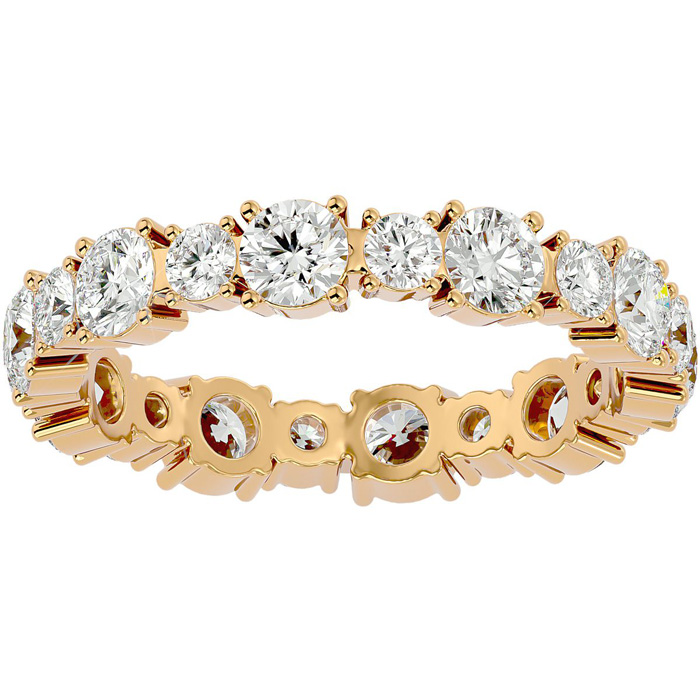 14K Yellow Gold (2.50 g) 2 Carat Moissanite Eternity Band, E/F Color, Size 4 by SuperJeweler