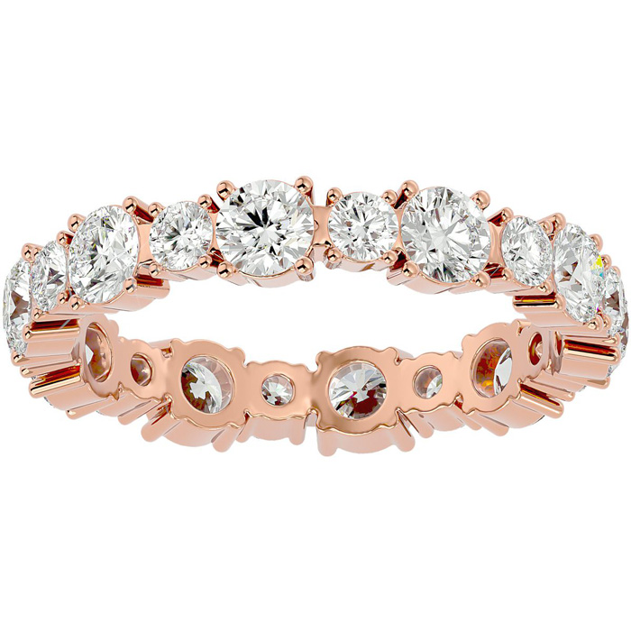 14K Rose Gold (2.50 g) 2 Carat Moissanite Eternity Band, E/F Color, Size 4 by SuperJeweler