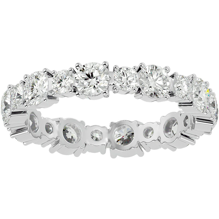 14K White Gold (2.50 g) 2 Carat Diamond Eternity Ring (, SI2-I1), Size 4.5 by SuperJeweler
