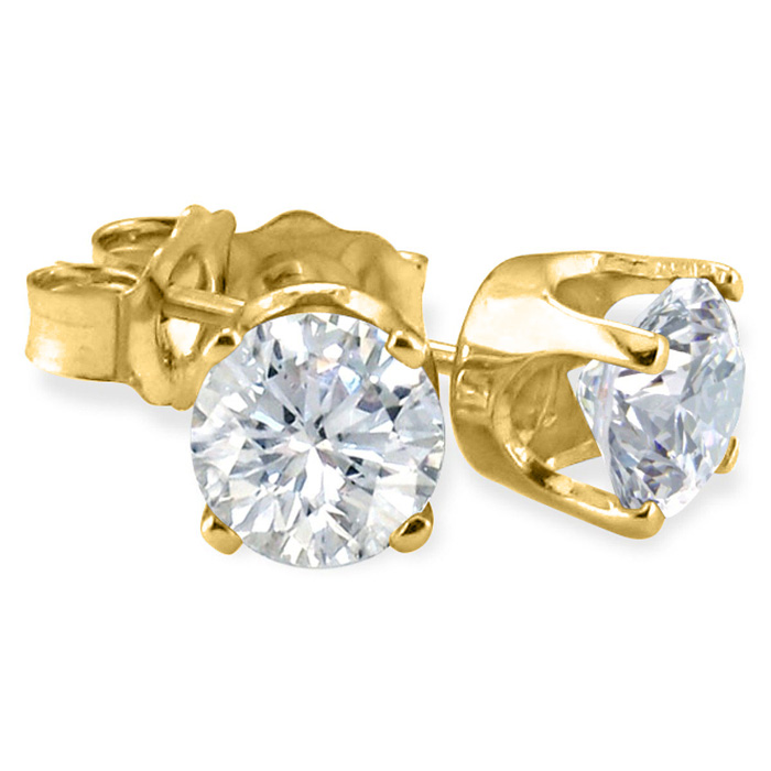 1/10 Carat Diamond Stud Earrings in Yellow Gold (, SI2-I1) by SuperJeweler