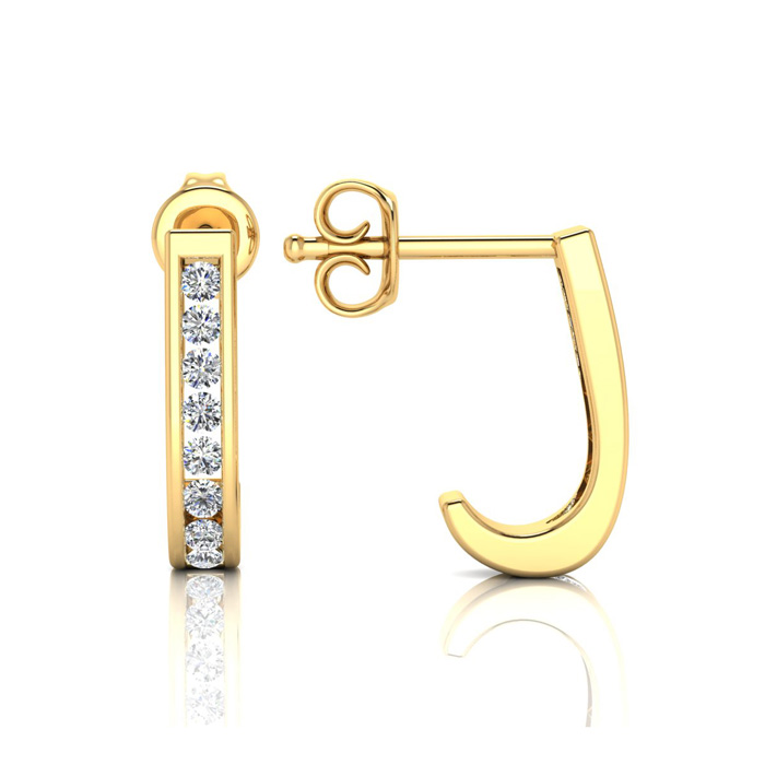 Super Low Sale Price 1/4 Carat Diamond Hoop Earrings in Yellow Gold,  by SuperJeweler