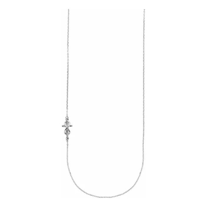 Infinity Sideways Cross Necklace in 14K White Gold (1.70 g), 16 Inches by SuperJeweler
