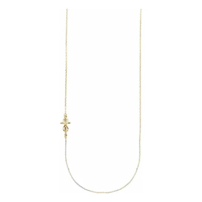 Infinity Sideways Cross Necklace in 14K Yellow Gold (1.70 g), 16 Inches by SuperJeweler
