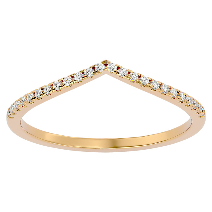 1/8 Carat Moissanite Wedding Band in 14K Yellow Gold (1.10 g), E/F Color, Size 4 by SuperJeweler