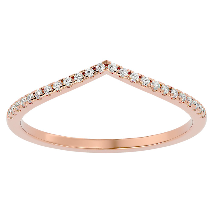 1/8 Carat Moissanite Wedding Band in 14K Rose Gold (1.10 g), E/F Color, Size 4 by SuperJeweler