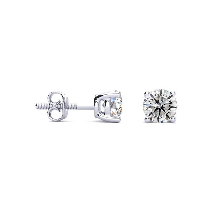 0.65 Carat Diamond Stud Earrings in 14K White Gold (, ) by SuperJeweler