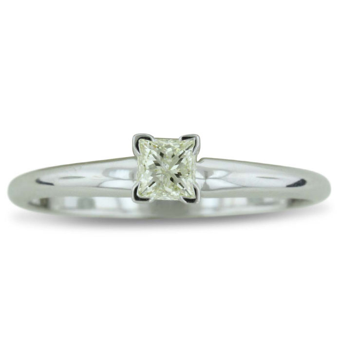 1/3 Carat Princess Cut Diamond Solitaire Ring in 14K White Gold (G-H Color, ) by SuperJeweler