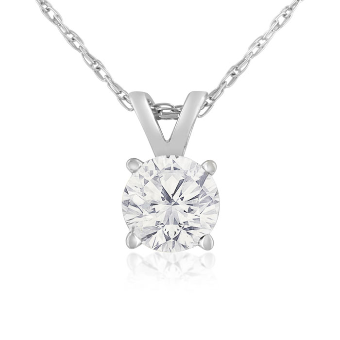 2/3 Carat 14k White Gold Diamond Pendant Necklace, , 18 Inch Chain by SuperJeweler