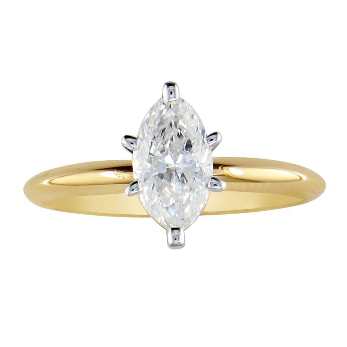 1/3 Carat Marquise Diamond Solitaire Ring in 14K Yellow Gold (, SI2-I1) by SuperJeweler