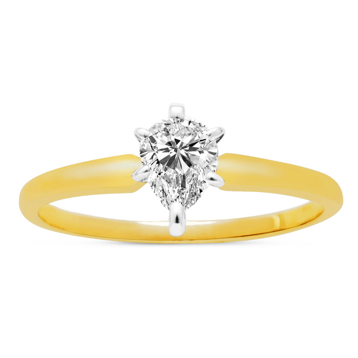 1/2 Carat Oval Shape Diamond Solitaire Ring in 14K Yellow Gold (, SI2-I1) by SuperJeweler